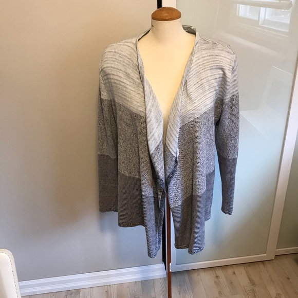 Lou & Grey Women’s Open Knit Cardigan Blue/Grey -L - Picture 1 of 4